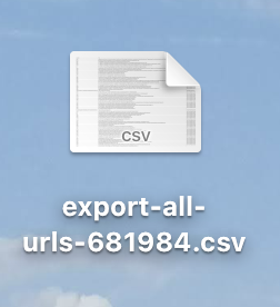 プラグインExport All URLsで出力したcsvファイル