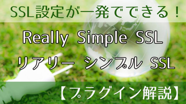 Really Simple SSL　カンタンSSL　セキュリティ設定【プラグイン解説】