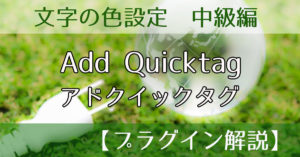 文字の色設定　中級編AddQuicktag　【プラグイン解説】